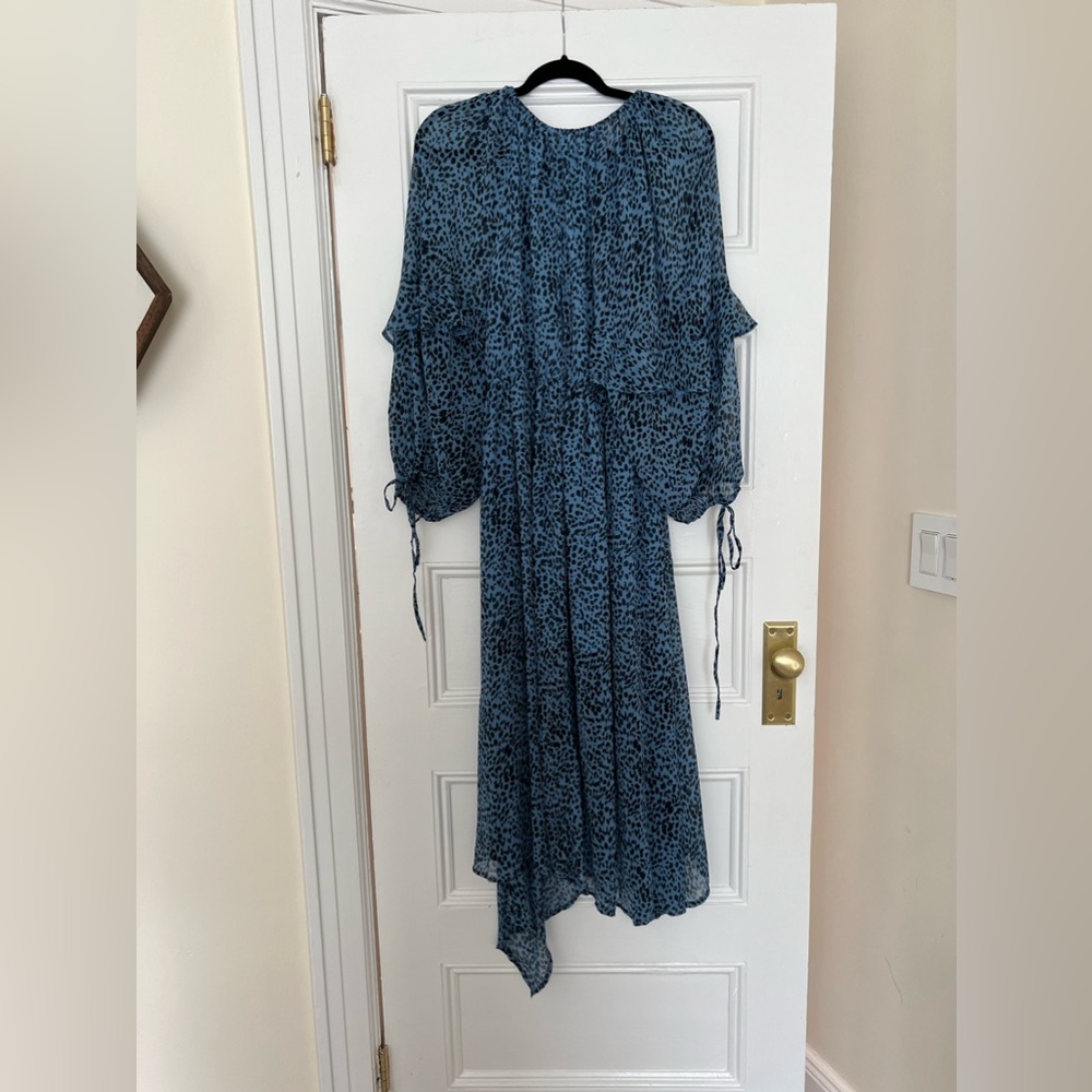 Top shop blue and black print dress